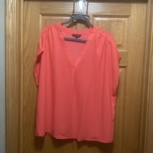 Banana Republic orange XXL short sleeve blouse with v neck